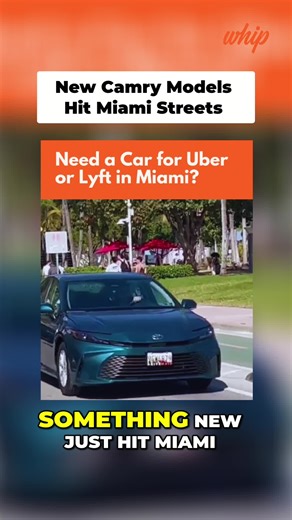 Miami's got a new ride! The first Camrys are hitting South Beach streets. Smooth, reliable, and ready for the city's hustle. Be part of Whip history. Sign Up and Reserve Yours Today at DriveWhip.com! #Miami #NewCar #ToyotaCamry #SouthBeach #CarCulture #WhipLife