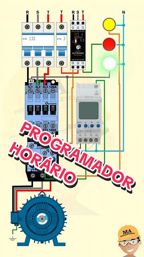 Instalação do Programador Horário #eletricistaresidencial #comandoseletrico #partidadireta #construcaocivil #comandoseletricos #motoreselectricoreletermico #eletricista #comandoseletricos⚡