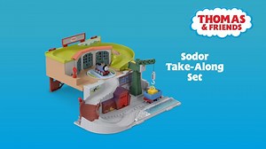 Thomas & Friends Sodor Take-Along Playset with Diecast Thomas Engine & Cranky The Crane