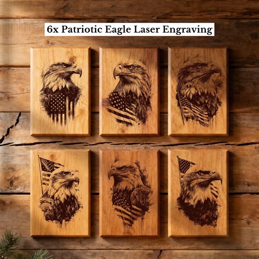 6x Patriotic Eagle Laser Engraving PNG, American Rustic Wood Art, Freedom CNC Design Digital - Etsy