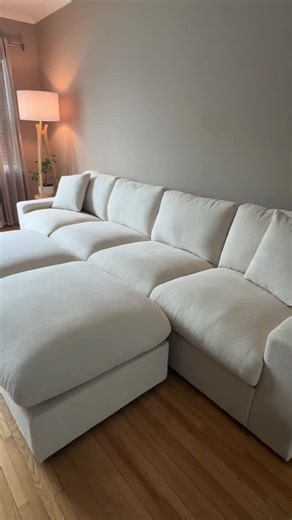 Kelsey ✨ on Instagram: "Comment “COUCH” for the 🔗 to this beautiful 4 Seater Couch 😍❤️ #couch #newcouch #couchupgrade #beigecouch #cloudcouch"