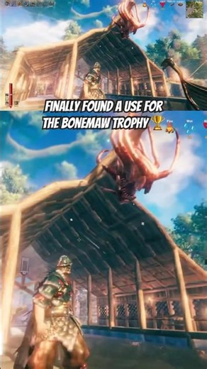 Boathouse Mascot: Bonemaw! Is it cool or too spooky? #gaming #valheim #valheimbuilds #bonemaw