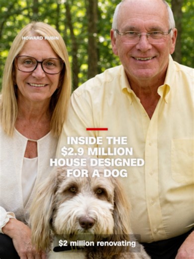Howard and Suze Rubin spent nearly $2 million modifying their New York home for a life with their dog Buster, complete with a pool, sprawling grounds and TVs to watch his favorite show. Now they’re selling their dog-designed home to make life easier for their aging pet and giving a sneak peek inside.