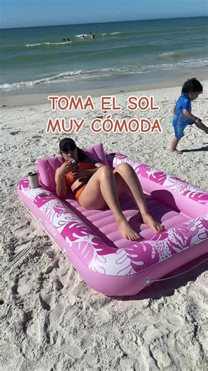 Colchoneta inflable tamaño L/XL ideal para tomar el sol con comodidad. Resistente, amplia y perfecta para jardín, piscina o patio. Relájate sin moverte del lugar. #tiktokshopjumpstartsale #tiktokshopcreatorpicks #verano #inflable #relax