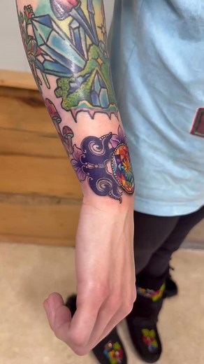 Magical gemstone embellishment! #colortattoo #gemstonejewelry #femaletattooartist #colortattoo #jewelry | The Hidden Gem Tattoo