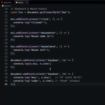 Keyboard & Mouse Events || #js #javascript #coding #webdevelopment