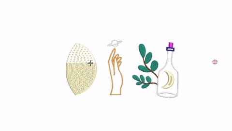 Mystical Embroidery Design - Celestial Hand Embroidery - Celestial Moon Machine File - Coffee Match Flame Plant Bottle Embroidery - 10 Sizes - Etsy