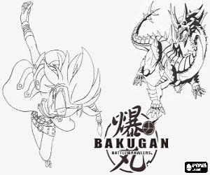 Masquerade and his Bakugan Hydranoid coloring page printable game