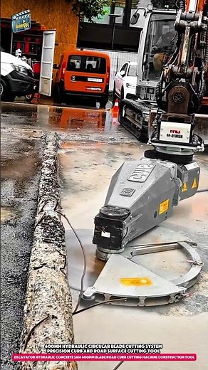 Excavator Hydraulic Concrete Saw 600mm Blade Road Curb Cutting Machine Construction Tool