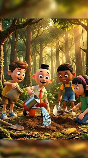learn to plant trees #cartoon #animation #funnycartoon