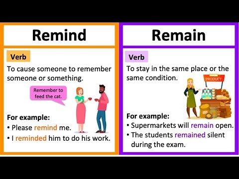REMAIN vs REMIND🤔 | What's the difference? | Learn with examples