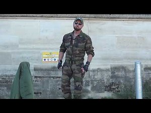 Army suit smoking on the docks 1