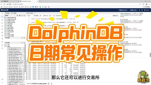 【DolphinDB】日期常用操作