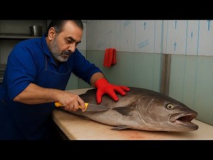 Expert Fishmonger Fillets Big Cobia