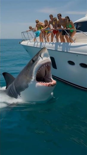 POV Thrilling Shark Attack at Malibu Beach USA Mini Yacht Ocean Adventure