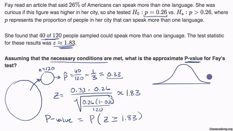 Calculating a P-value given a z statistic