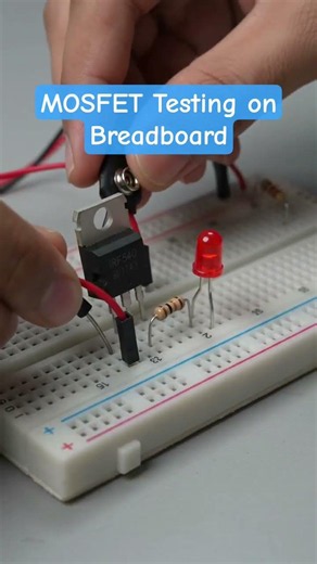 MOSFET circuit Testing on Breadboard पर करें #electronics #shorts