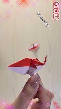 【簡単折り紙】１枚で紅白鶴の作り方✨How to make crane#つる#紅白#鶴#Crane#千羽鶴#折鶴#학#鳥#क्रेन#کرین#折り方#おりがみ#origami#折紙#종이접기#DIY
