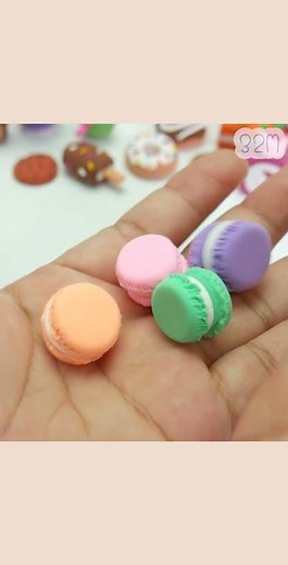 DIY How To Make Miniature Realistic Food macaron with polymer clay | Polymer clay mini food tutorial