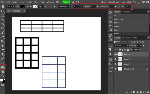 8.1K views · 72 reactions | We have a new parametric shape: Grid. Use it to draw tables, charts, etc. :) | Photopea | Facebook