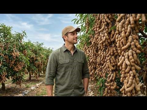 Tamarind Harvest in a Tropical Orchard | Ripe Fruit Ceiling and Clean Farm ASMR