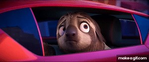 Zootopia - Sloth scene car chase on Make a GIF