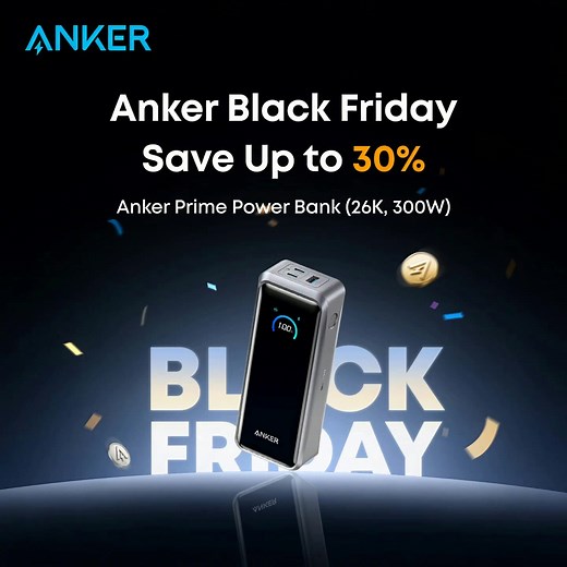 Ultra‑powerful 26K power bank with 300W output for fast, intelligent multi‑device charging anywhere. | Anker