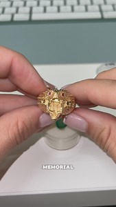 This 18K gold dragon ring is a powerful tribute, honoring a mother’s legacy and the deep bond of family. The dragon, sculpted in incredible detail, holds a mesmerizing Colombian emerald in its mouth—its fiery breath of strength. A ruby glows as its eye, and on each side, diamonds from his mother’s cherished jewelry shine once more. A symbol of protection, wisdom, and eternal love. #emeraldring #emerald #emeralds #emeraldcut #cushioncut #jewelrylovers #jewelryaddiction #jewelryinspiration #heirlo