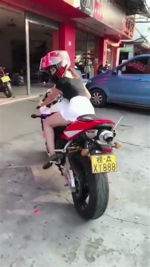 How She Starts Her Motorcycle