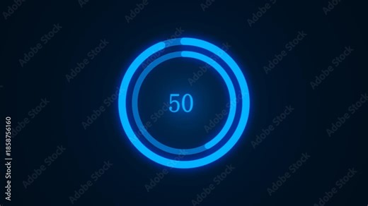 loading circle bar and numerical countdown