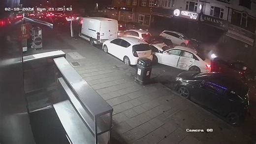 Speeding Audi driver crashes into six other cars