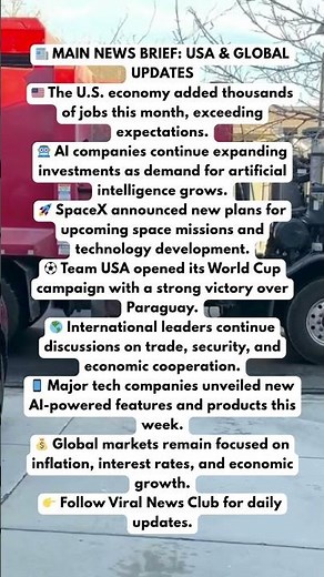 📰 Main News Brief: USA & Global Updates | Top Stories Today #USANews #BreakingNews