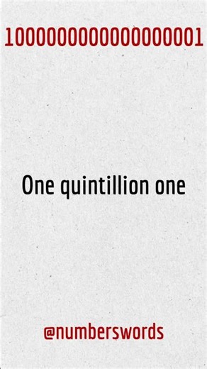 1000000000000000001 Numbers Names / NUMBER SPELLING #shorts #viral #trending