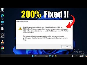 Fix 'Disk Management Could Not Start Virtual Disk Service' Error in Minutes!