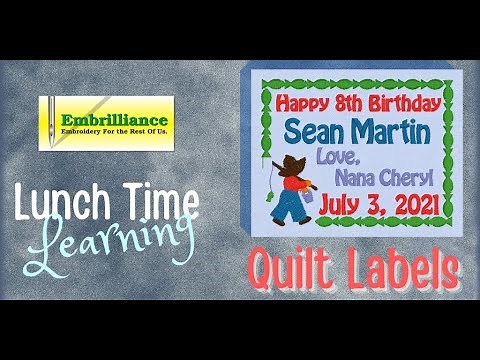 Creating a Quilt label in Embrilliance Essentials