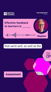 35K views · 116 reactions | It's important to include positives as well as negatives when giving our students feedback. Learn more about giving feedback and assessing your learners with our free online course: https://www.teachingenglish.org.uk/training/teachingenglish-assessing-learning Naomi 朗 #TeachingEnglish #ELTassessment #ProfessionalDevelopment | TeachingEnglish - British Council | Facebook