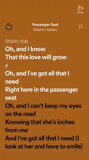 Passenger Seat - Stephen Speaks (Lyrics)