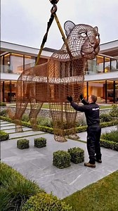 Luxury Modern Villa with Giant Golden Tiger Sculpture 🐆💰 | Dream House Design 2026