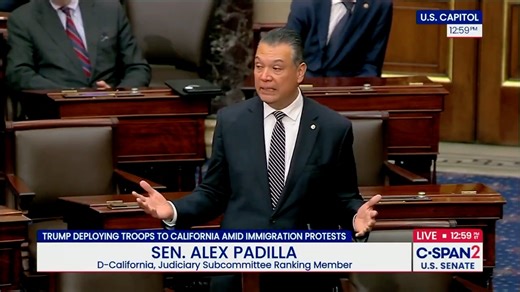 Democrat Senator Alex Padilla is doing a fake crying routine: "I was handcuffed and marched down a hallway!" So pathetic 😂 | TheBlaze