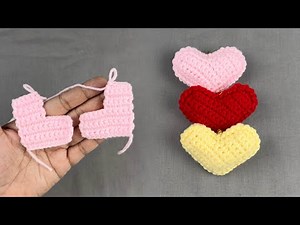 easy Crochet heart | crochet keychain