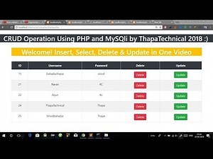 CRUD Operation in PHP MySQLi with Code. Select Insert Update Delete in PHP MySQLi