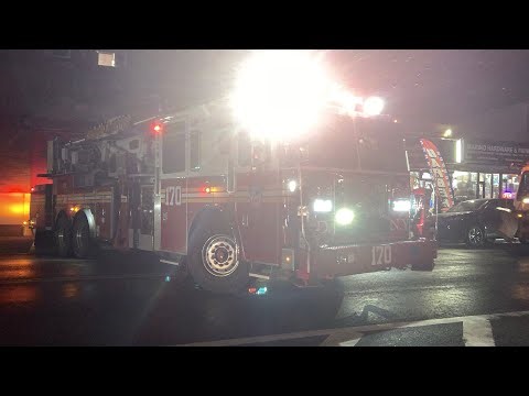 **BRAND NEW** FDNY Tower Ladder 170 responds to a MVA on belt pkwy