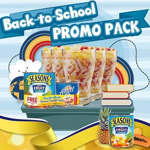 305K views · 38 reactions | Mga mommies, make your snack time easy with our promo pack! Get a taste of sweetness in selected supermarkets with our 432g of Seasons Tropical Fruit Cocktail and one FREE 140 ml of Angel Evaporada. Sure hit ito sa mga bagets ngayong tag-init! Get it now in supermarkets! | All Natural Seasons | Facebook