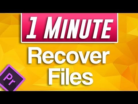 Premiere Pro CC : How to Get Back Lost Timeline Sequence Files (Load Autosave)