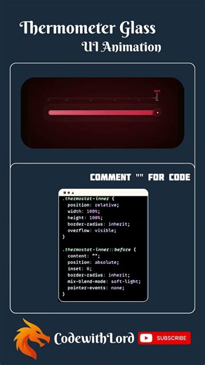 Thermometer Glass UI Animation 🔥 | Futuristic HTML CSS Slider Design by CodewithLord