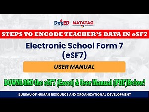 STEPS TO ENCODE DATA IN eSF7 - NEW FORMAT S.Y. 2023-2024 I DOWNLOAD eSF7 Excel File and User Manual