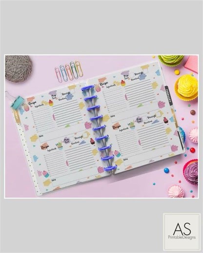 Happy Planner Classic Recipes Printable : Editable & for the Big HP (Letter Size)