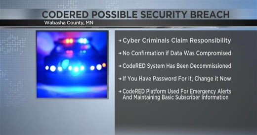 Wabasha County emergency management's CodeRED possible security breach
