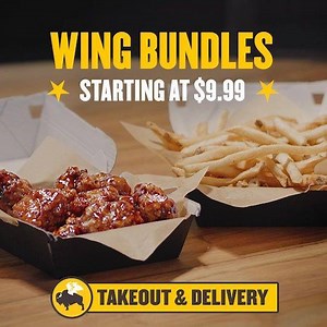 123 reactions · 12 comments | The best wings come with fries. Order Wing Bundles starting at $9.99. For takeout or delivery through our site or app. Delivery is subject to availability and fees may apply. At participating locations for a limited time for takeout or delivery thru BWW’s app/website. Not valid with other offers. $9.99 bundle incl. 10 boneless wings + regular fries. | Buffalo Wild Wings | Facebook