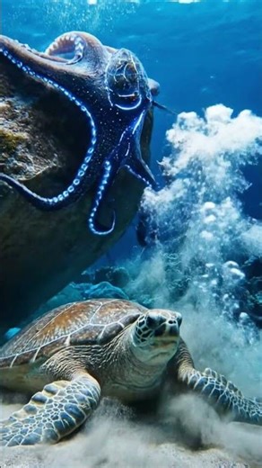 Brave Octopus Saves Trapped Sea Turtle 🐢🐙 | Emotional Ocean Rescue Story